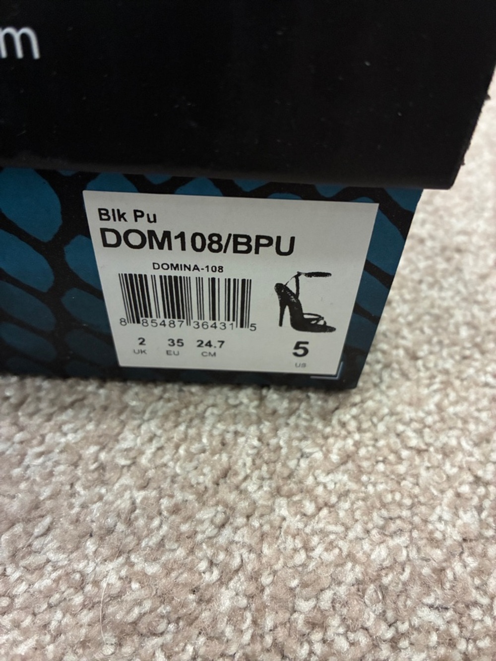 Never Worn Devious Black Strappy Stiletto Heels with Ankle Wrap - Picture 4 of 4